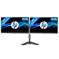 Dual HP EliteDisplay E243i 24-in IPS LED Monitor + articulating dual display mount