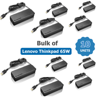 Bulk of 10x Lenovo ThinkPad 65W AC Adapter, 20V 3.25A with rectangular slim-tip image