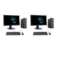  Bulk 2x Intel i5 SFF Bundle Desktop 8GB RAM SSD+HDD + 24" Monitor + Keyboard and Mouse