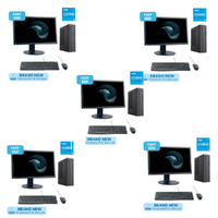 Bulk of 5x Intel i5 SFF Bundle Desktop 8GB RAM SSD+HDD + 24" Monitor + Keyboard and Mouse image