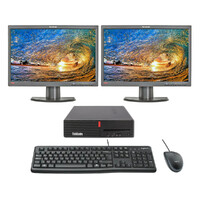 Lenovo M710s SFF Bundle Desktop i5-7400 3.0GHz 8GB RAM 256GB NVMe +  Dual 23" Monitor image