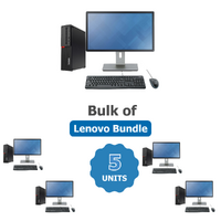 Bulk of 5x Lenovo M910s SFF Bundle Desktop PC i5-6500 3.6GHz 128GB SSD 16GB RAM + 24" Monitor image