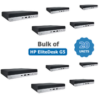 Bulk of 20x HP EliteDesk 800 G5 Mini Desktop i5-9500T Six-Core 2.2GHz 128GB 8GB RAM Windows 11 image