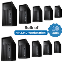 Bulk of 10x HP Z240 Workstation Tower E3-1270v5 3.6GHz 16GB RAM 256GB SSD + HDD Win 11 image