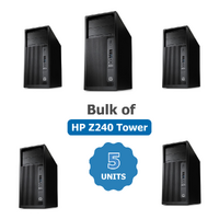 Bulk of 5x HP Z240 Workstation Tower E3-1270v5 3.6GHz 16GB RAM 256GB SSD + HDD Windows 10 image