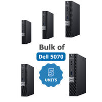 Bulk of 5x Dell 5070 Micro Desktop i5-9500T 3.7Ghz 16GB RAM 256GB SSD + 1TB HDD image