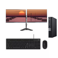 Dell 5070 Bundle Micro Desktop i5-9500T Up 3.7Ghz 16GB RAM 256GB SSD + Dual 24" Slim monitor