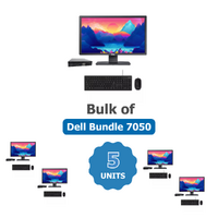 Bulk of 5x Dell 7050 Micro Desktop Bundle i5-7500T Up 3.3GHz 128GB 8GB RAM W11 + 24" Monitor | Collection Only image