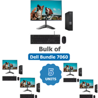 Bulk of 5x Dell 7060 Bundle Desktop i7-8700T 2.4GHz 16GB RAM 256GB + 24" Slim Monitor | Collection Only image