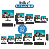 Bulk of 10x Dell 7060 Bundle Desktop i7-8700T 2.4GHz 16GB RAM 256GB + 24" Slim Monitor | Collection Only image