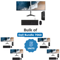 Bulk of 5x Dell 7060 Bundle Desktop i7-8700T 2.4GHz 16GB RAM 256GB + Dual 24" Slim Monitor | Collection Only! image