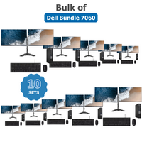 Bulk of 10x Dell 7060 Bundle Desktop i7-8700 2.4GHz 256GB 16GB RAM + Dual 24" Monitor |Collection Only! image