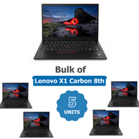 Bulk of 5x Lenovo X1 Carbon 8th Gen 14" Touch Laptop i7-10610U up to 4.2GHz 16GB RAM 4G LTE image