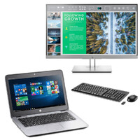 HP EliteBook 820 G3 12.5" FHD Laptop Bundle i5-6300U 2.4GHz 8GB RAM 256GB + 24" Monitor image