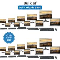 Bulk of 10x Dell 5400 14" Bundle Laptop i5-8265U 3.9GHz 256GB 8GB RAM + 24" Slim Monitor | Collection only image