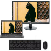 Bulk of 2x Dell 5400 14" Bundle Touch Laptop i7-8665U 4.8GHz 512GB 32GB RAM + 27" Monitor image