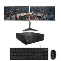 HP Z2 G4 SFF Bundle Desktop i7-8700 3.2GHz 16GB RAM 256GB SSD Windows 11 + Dual 24" Monitor image