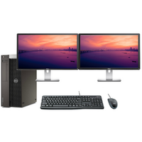 Dell 5810 Bundle Desktop Tower Xeon E5-1620v3 3.5GHz 512GB 16GB RAM + Dual 24" Monitor image