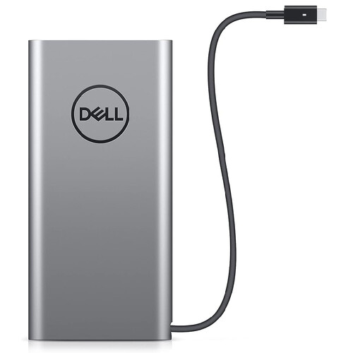 Dell Power Bank Notebook Portable Battery USB-C PW7018LC 6500mA - Silver, Dual Device charger