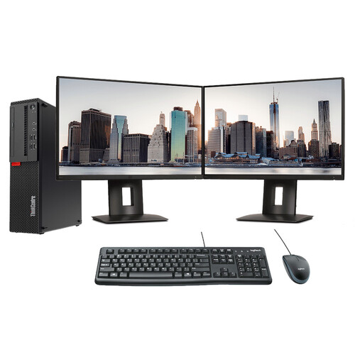 Bulk of 10x Lenovo M910s SFF Bundle Desktop PC i5-6500 3.6GHz 480GB 8GB RAM + Dual 24" Monitor | Collection only