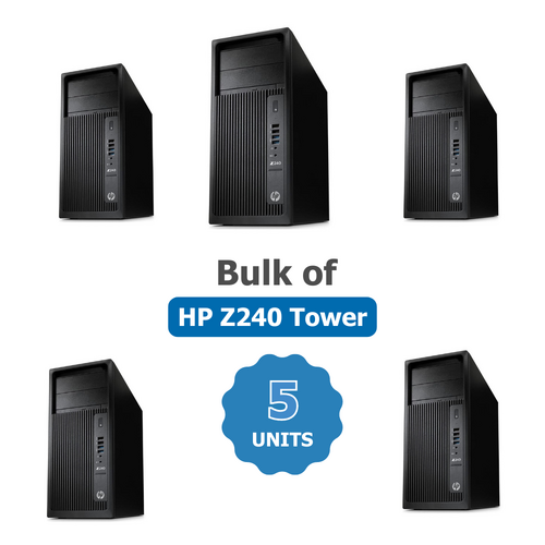 Bulk of 5x HP Z240 Workstation Tower E3-1270v5 3.6GHz 16GB RAM 256GB SSD + HDD Windows 10