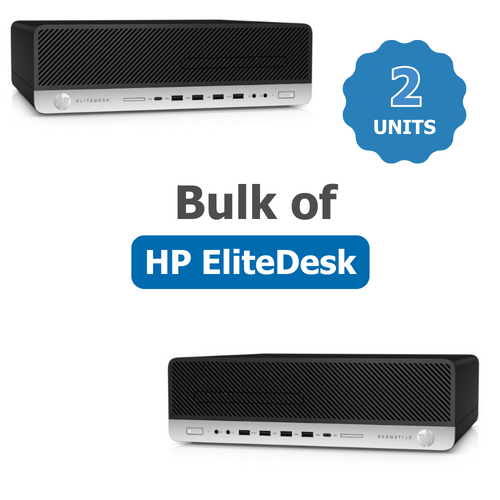 Bulk 2x HP EliteDesk 800 G4 SFF Desktop i5-8500 6-cores 4.1GHz 256GB M.2 + HDD 16GB RAM Windows 11