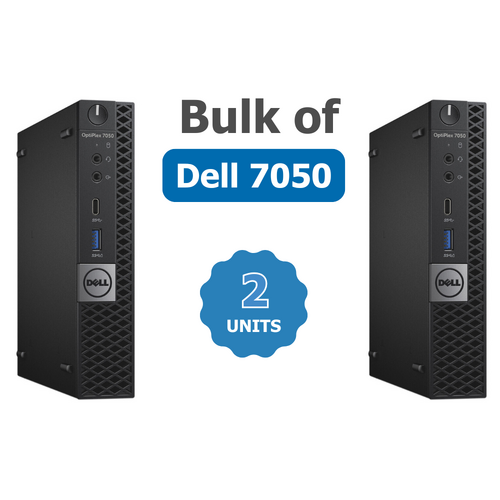 Bulk of 2x Dell OptiPlex 7050 Micro Desktop PC i5-6500T 2.5GHz 16GB RAM 1TB SSD + Wi-Fi