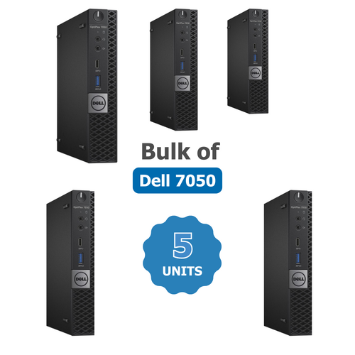 Bulk of 5x Dell 7050 Micro Desktop i5-7500T Up to 3.3GHz 128GB 8GB RAM Win 11