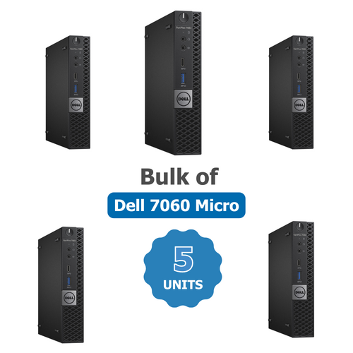 Bulk of 5x Dell 7060 Micro Desktop i7-8700T 2.4GHz 16GB RAM 256GB NVMe Win 11