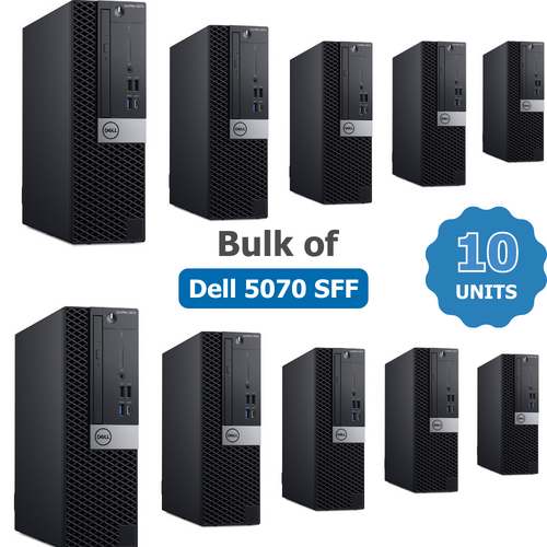 Bulk of 10x Dell 5070 SFF Desktop i7-9700 8-cores 3.00GHz 256GB 16GB RAM