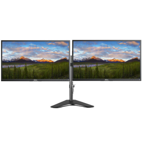 Dual Dell P2217H 22-in FHD Monitor + articulating dual display mount (1920x1080 LED)