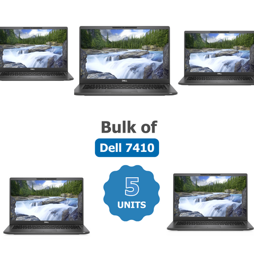 Bulk of 5x Dell Latitude 7410 FHD 14" Laptop i7-10810U 6-Cores 4.9GHz 256GB 16GB RAM Windows 11