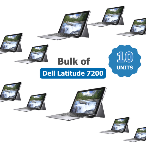 Bulk of 10x Dell Latitude 7200 2-in-1 13" Laptop i5-8365U 4.1GHz 256GB 16GB RAM Windows 11