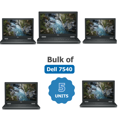 Bulk of 5x Dell 7540 15" 4K Laptop i7-9850H 6-Core 2.6GHz 512GB 32GB RAM RTX 3000