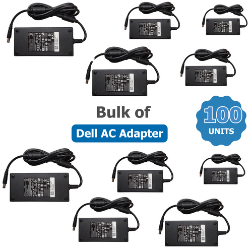 Bulk of 100x Dell AC Adapter 130W - LA130PM190 19.5V (6.7 A) 7.4mm x 5.0mm - For Latitude Laptops