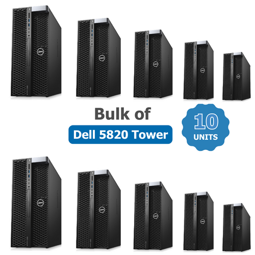 Bulk of 10x Dell Tower 5820 Workstation Xeon W-2102 2.9GHz 16GB RAM Quadro P4000 - Collection Only