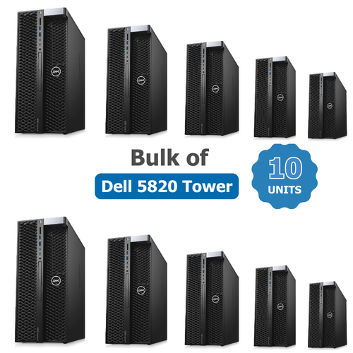 Bulk of 10x Dell Tower 5820 Workstation Xeon W-2102 2.9GHz 512GB 16GB RAM - Collection Only!